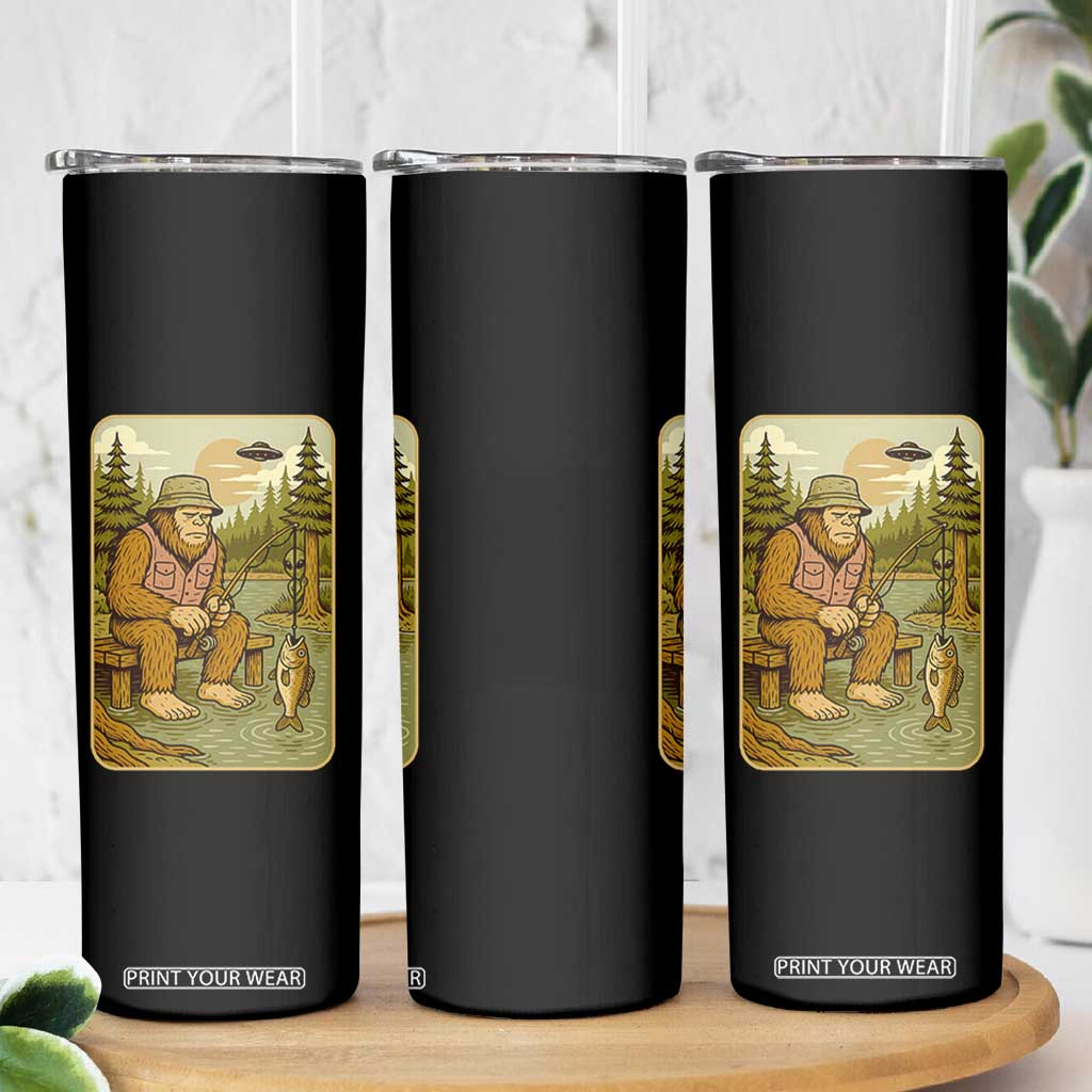 Funny Bigfoot Alien Skinny Tumbler Fishing Lover Gift TS12 Print Your Wear