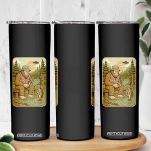 Funny Bigfoot Alien Skinny Tumbler Fishing Lover Gift TS12 Print Your Wear