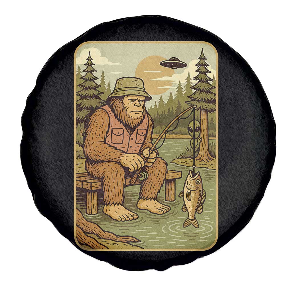 Funny Bigfoot Alien Spare Tire Cover Fishing Lover Gift TS12 Print Your Wear