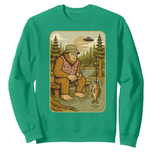 Funny Bigfoot Alien Sweatshirt Fishing Lover Gift TS12 Irish Green Print Your Wear