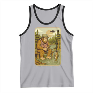 Funny Bigfoot Alien Tank Top Fishing Lover Gift TS12 Athletic Heather Black Print Your Wear