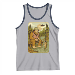 Funny Bigfoot Alien Tank Top Fishing Lover Gift TS12 Athletic Heather Navy Print Your Wear