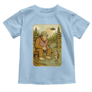 Funny Bigfoot Alien Toddler T Shirt Fishing Lover Gift TS12 Light Blue Print Your Wear