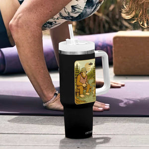Funny Bigfoot Alien Tumbler With Handle Fishing Lover Gift TS12 Print Your Wear