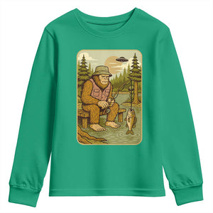 Funny Bigfoot Alien Youth Sweatshirt Fishing Lover Gift TS12 Irish Green Print Your Wear