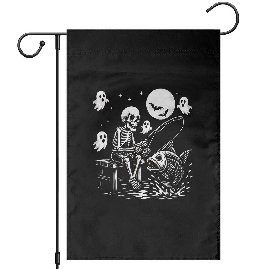 Halloween Skeleton Fishing Garden Flag Funny Fisherman Gift TS12 Black Print Your Wear