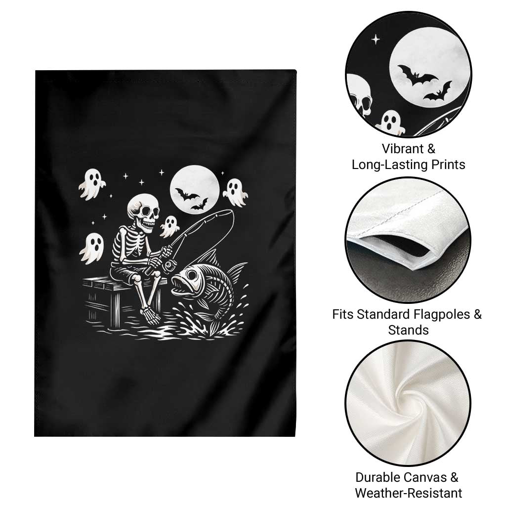 Halloween Skeleton Fishing Garden Flag Funny Fisherman Gift TS12 Print Your Wear