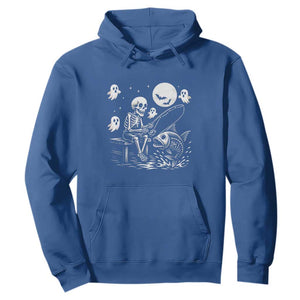 Halloween Skeleton Fishing Hoodie Funny Fisherman Gift TS12 Royal Blue Print Your Wear
