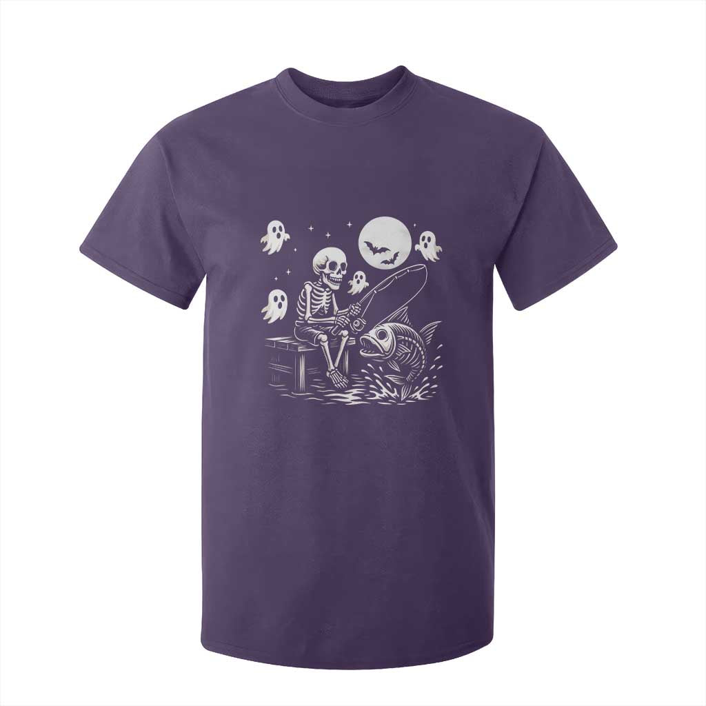 Halloween Skeleton Fishing T Shirt For Kid Funny Fisherman Gift TS12 Purple Print Your Wear