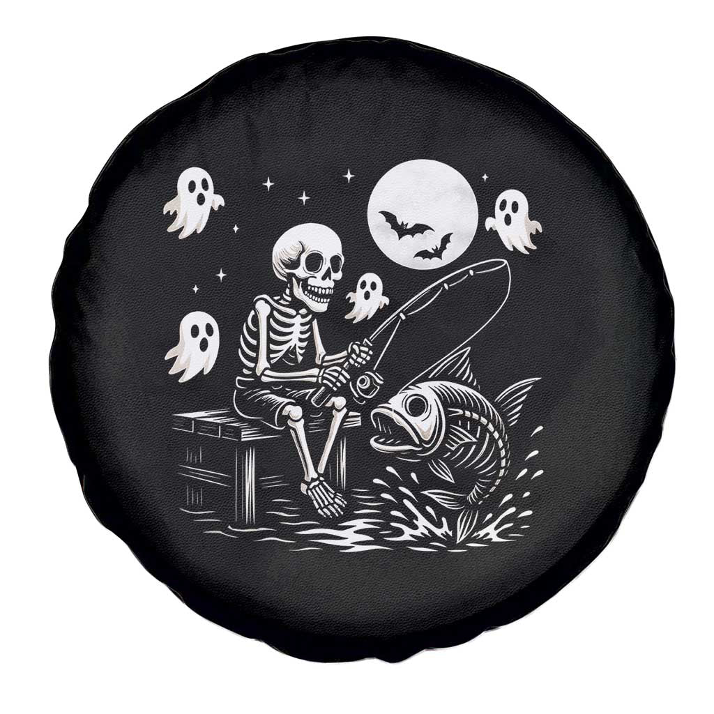 Halloween Skeleton Fishing Spare Tire Cover Funny Fisherman Gift TS12 Print Your Wear