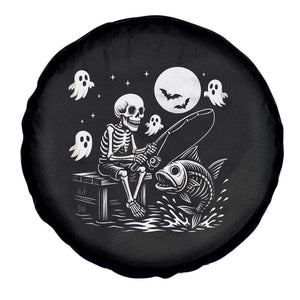 Halloween Skeleton Fishing Spare Tire Cover Funny Fisherman Gift TS12 Print Your Wear
