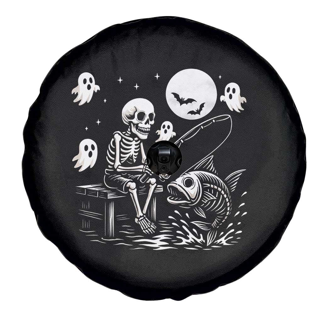 Halloween Skeleton Fishing Spare Tire Cover Funny Fisherman Gift TS12 Print Your Wear
