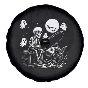 Halloween Skeleton Fishing Spare Tire Cover Funny Fisherman Gift TS12 Print Your Wear