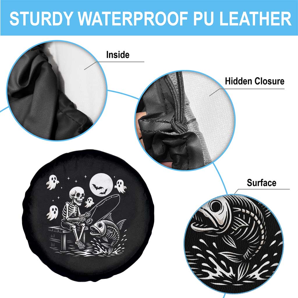 Halloween Skeleton Fishing Spare Tire Cover Funny Fisherman Gift TS12 Print Your Wear