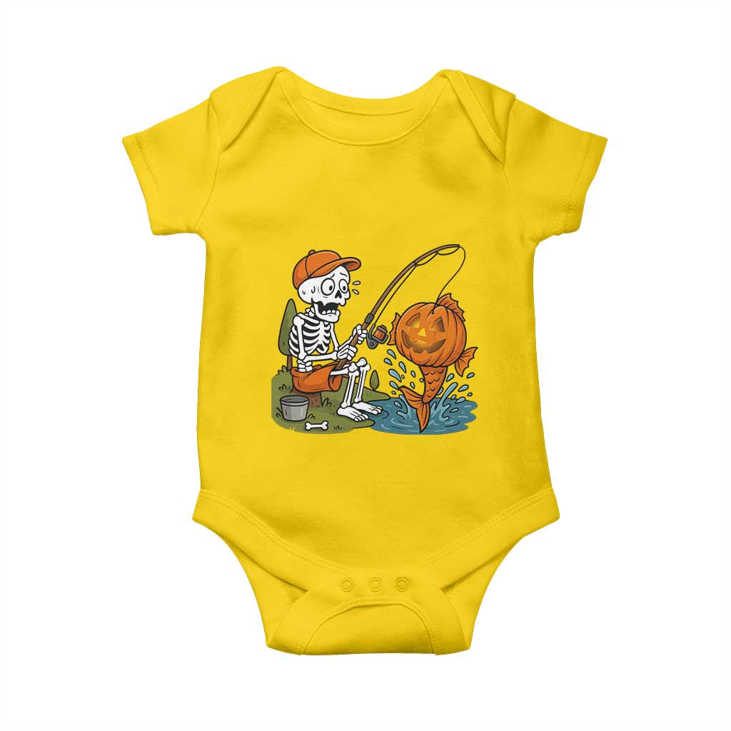 Halloween Fishing Lover Baby Onesie Skeleton Humor Gift TS12 Daisy Print Your Wear