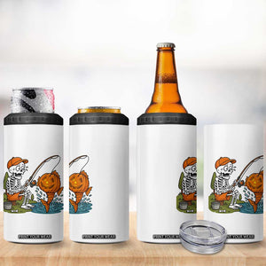 Halloween Fishing Lover 4 in 1 Can Cooler Tumbler Skeleton Humor Gift TS12 Print Your Wear
