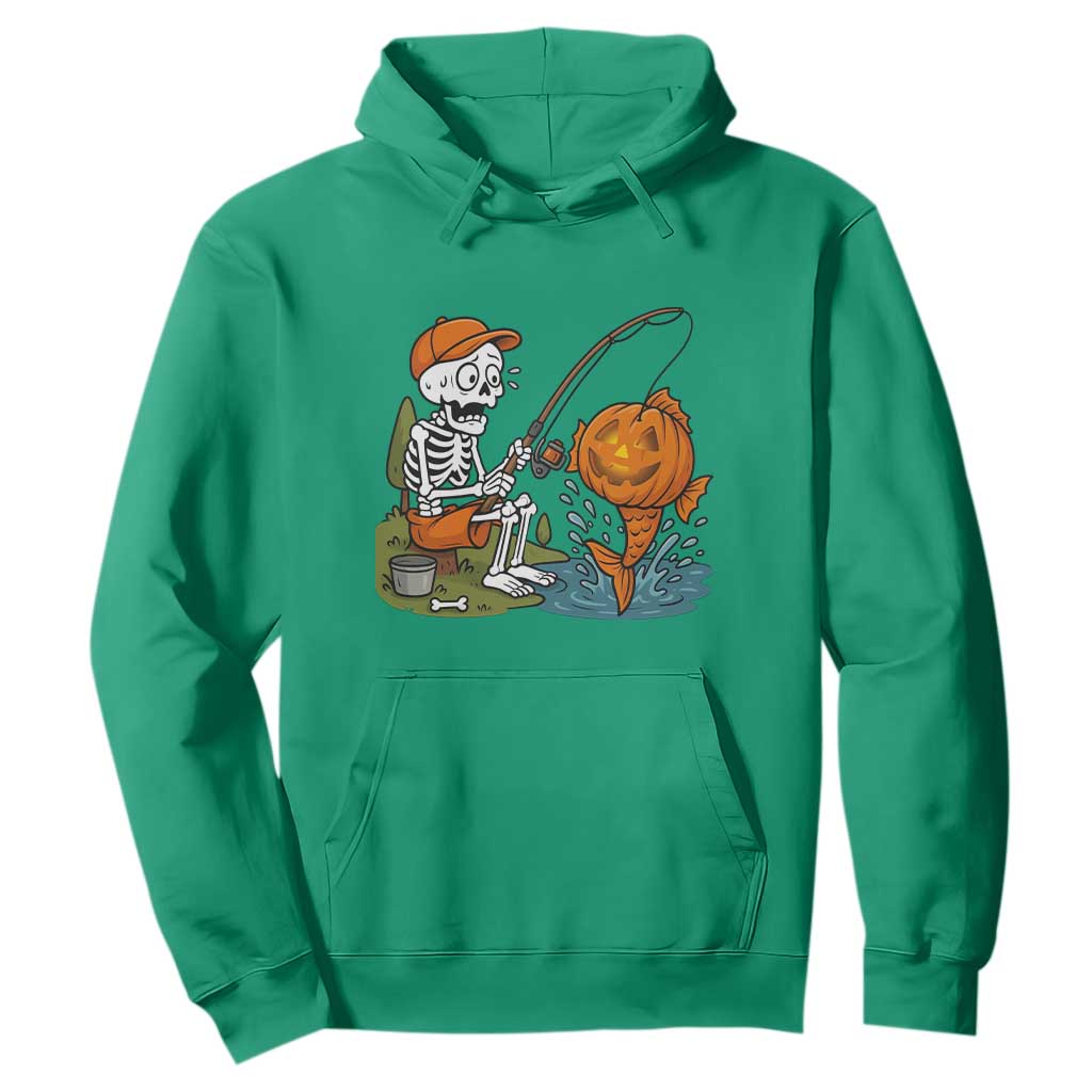 Halloween Fishing Lover Hoodie Skeleton Humor Gift TS12 Irish Green Print Your Wear