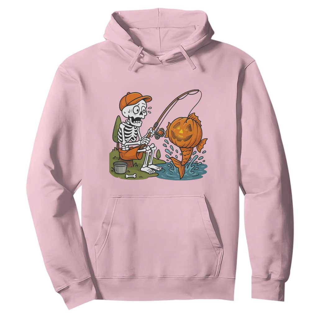 Halloween Fishing Lover Hoodie Skeleton Humor Gift TS12 Light Pink Print Your Wear