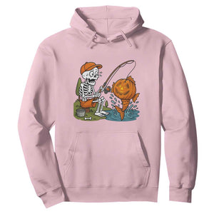 Halloween Fishing Lover Hoodie Skeleton Humor Gift TS12 Light Pink Print Your Wear