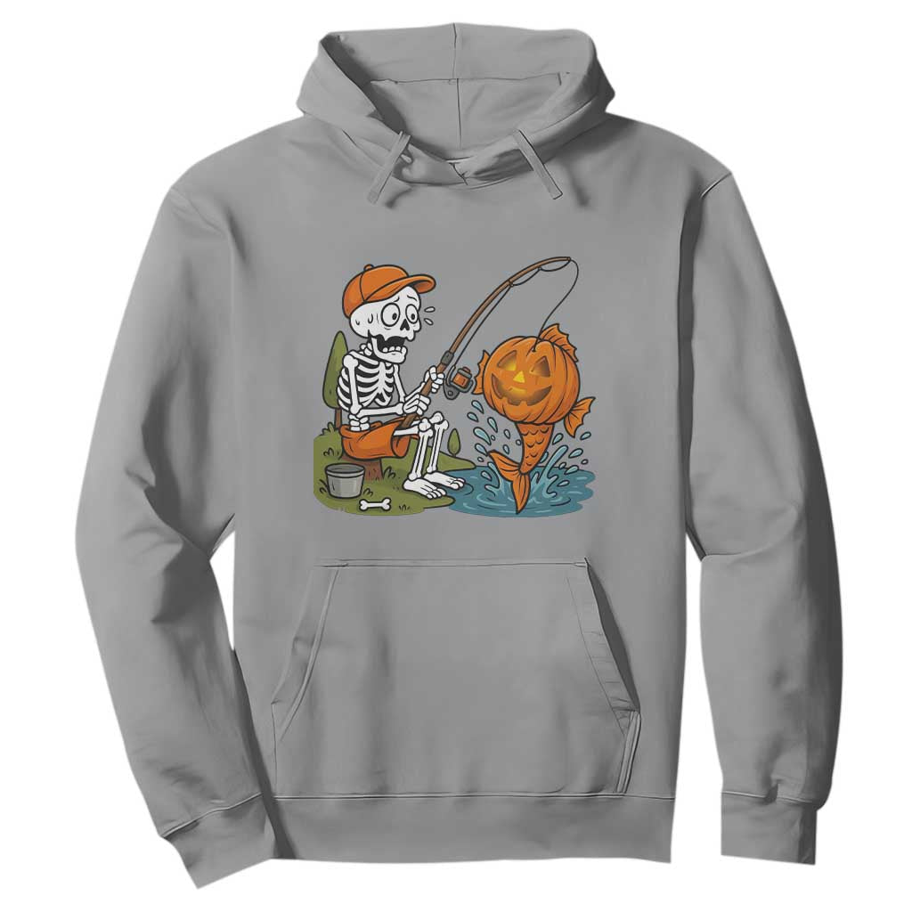 Halloween Fishing Lover Hoodie Skeleton Humor Gift TS12 Sport Gray Print Your Wear