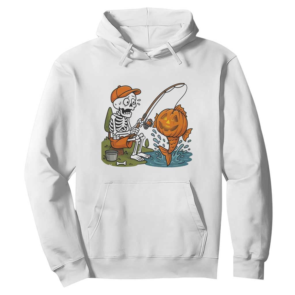 Halloween Fishing Lover Hoodie Skeleton Humor Gift TS12 White Print Your Wear