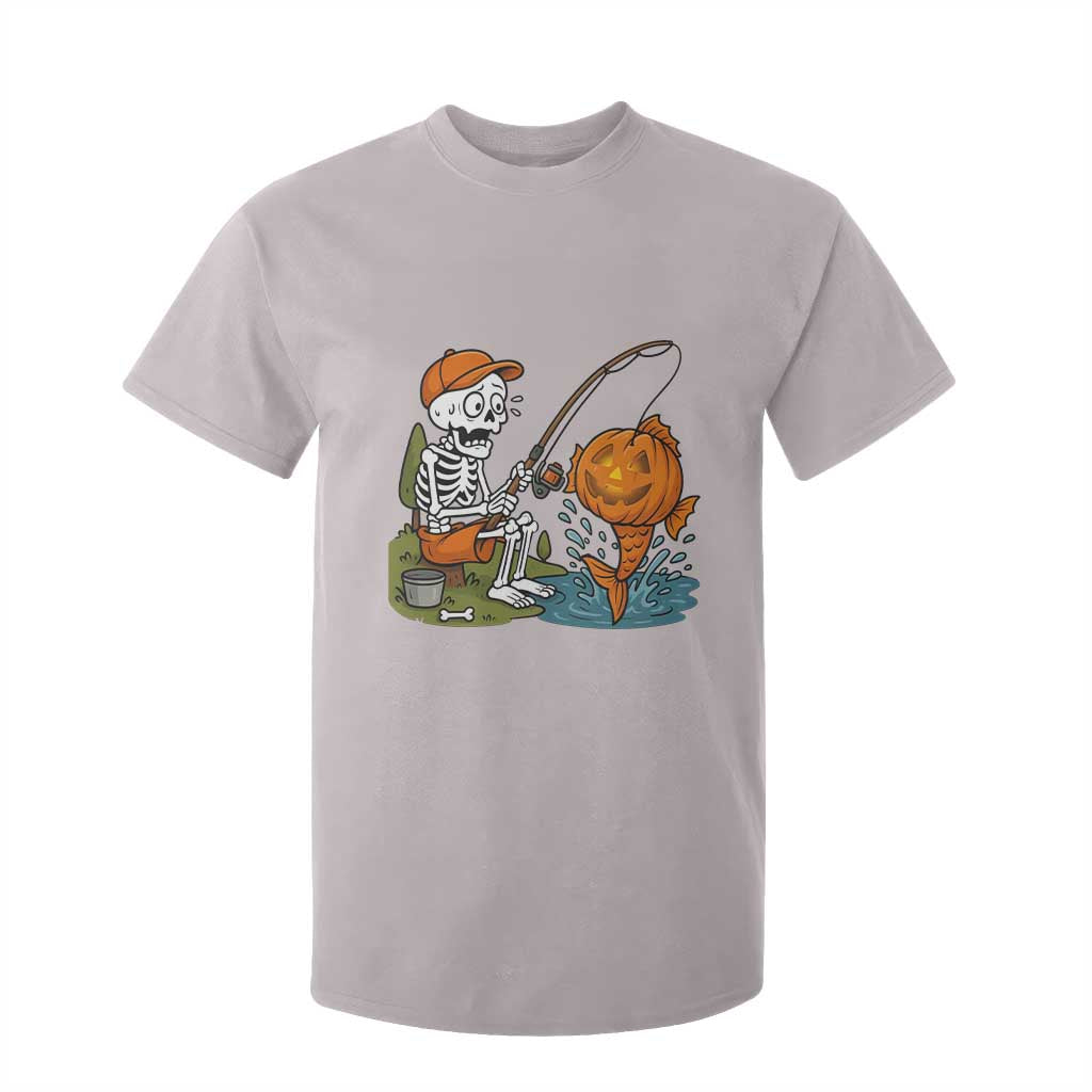 Halloween Fishing Lover T Shirt For Kid Skeleton Humor Gift TS12 Ice Gray Print Your Wear