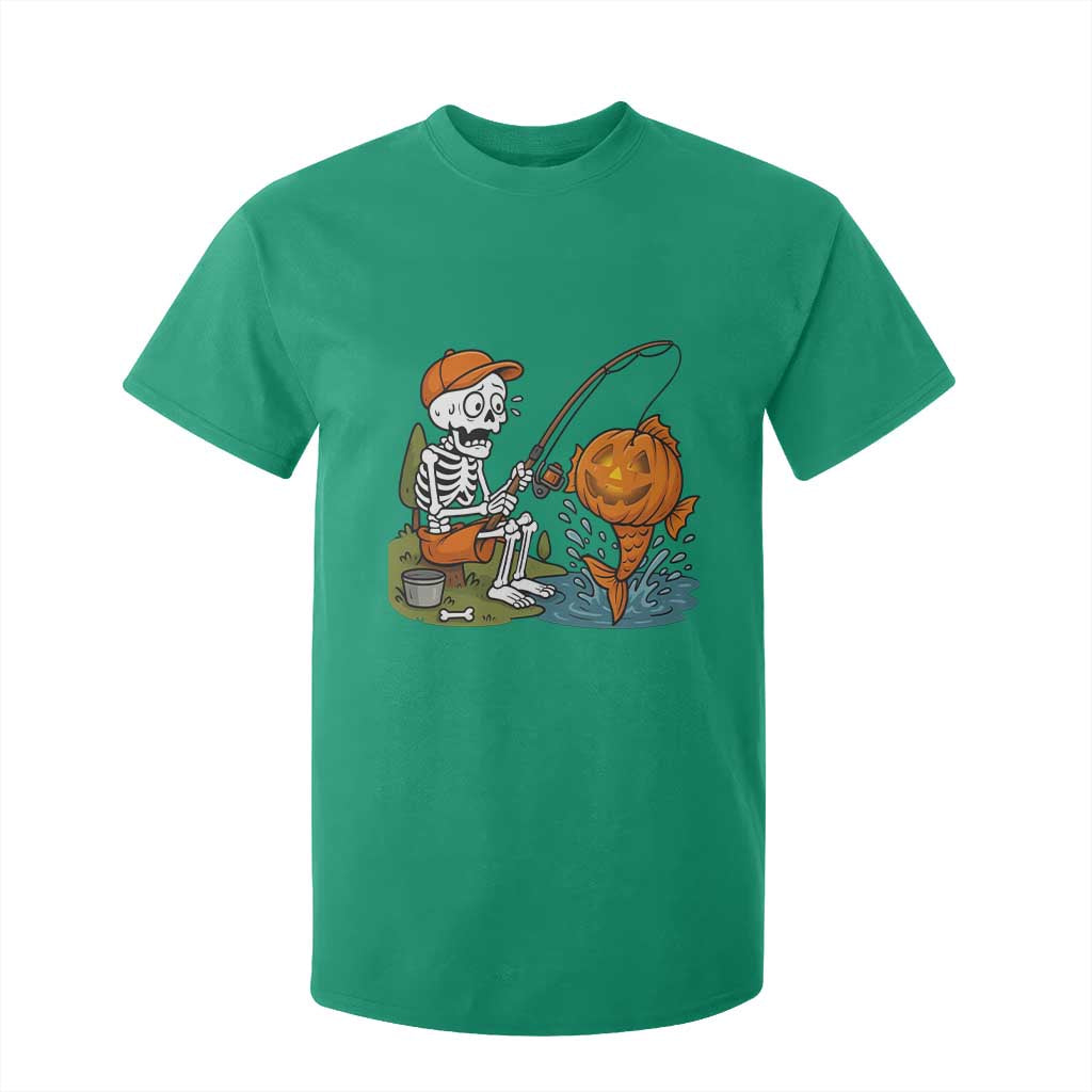 Halloween Fishing Lover T Shirt For Kid Skeleton Humor Gift TS12 Irish Green Print Your Wear