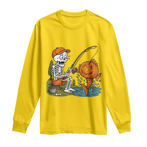 Halloween Fishing Lover Long Sleeve Shirt Skeleton Humor Gift TS12 Daisy Print Your Wear