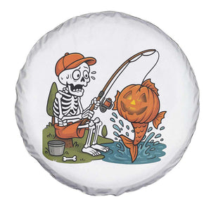 Halloween Fishing Lover Spare Tire Cover Skeleton Humor Gift TS12 Print Your Wear