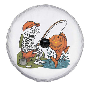 Halloween Fishing Lover Spare Tire Cover Skeleton Humor Gift TS12 Print Your Wear