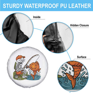 Halloween Fishing Lover Spare Tire Cover Skeleton Humor Gift TS12 Print Your Wear