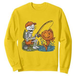 Halloween Fishing Lover Sweatshirt Skeleton Humor Gift TS12 Daisy Print Your Wear
