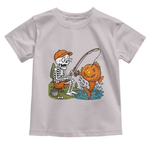 Halloween Fishing Lover Toddler T Shirt Skeleton Humor Gift TS12 Ice Gray Print Your Wear