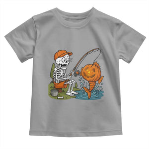Halloween Fishing Lover Toddler T Shirt Skeleton Humor Gift TS12 Sport Gray Print Your Wear