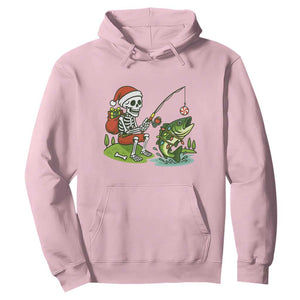 Christmas Skeleton Fishing Hoodie Funny Holiday Gift TS12 Light Pink Print Your Wear