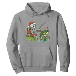Christmas Skeleton Fishing Hoodie Funny Holiday Gift TS12 Sport Gray Print Your Wear