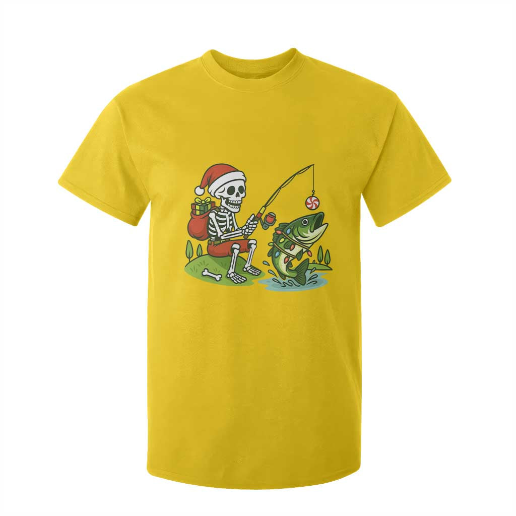 Christmas Skeleton Fishing T Shirt For Kid Funny Holiday Gift TS12 Daisy Print Your Wear