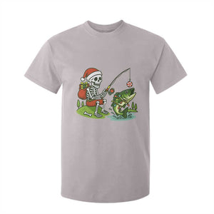 Christmas Skeleton Fishing T Shirt For Kid Funny Holiday Gift TS12 Ice Gray Print Your Wear
