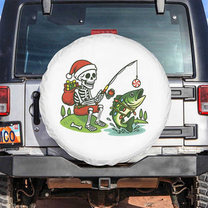 Christmas Skeleton Fishing Spare Tire Cover Funny Holiday Gift TS12 No hole White Print Your Wear