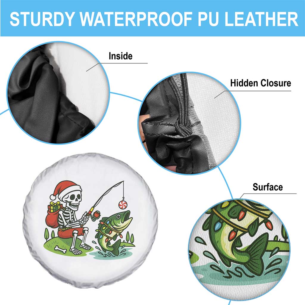 Christmas Skeleton Fishing Spare Tire Cover Funny Holiday Gift TS12 Print Your Wear