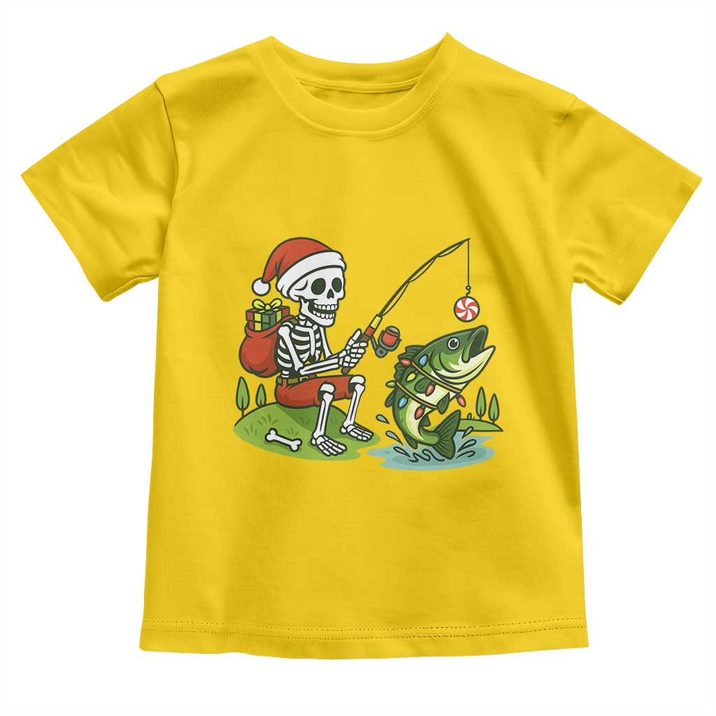 Christmas Skeleton Fishing Toddler T Shirt Funny Holiday Gift TS12 Daisy Print Your Wear