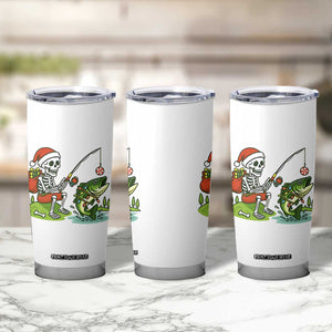 Christmas Skeleton Fishing Tumbler Cup Funny Holiday Gift TS12 Print Your Wear