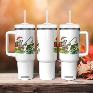 Christmas Skeleton Fishing Tumbler With Handle Funny Holiday Gift TS12 Print Your Wear