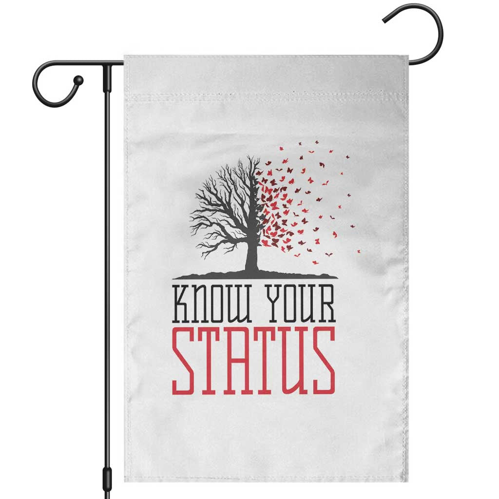 HIV Awareness Month Garden Flag Know Your Status Prevention Support Gift TS12 White Print Your Wear