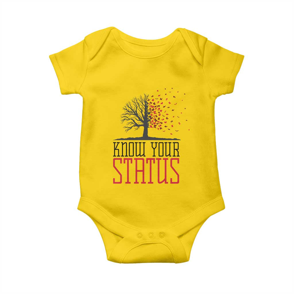 HIV Awareness Month Baby Onesie Know Your Status Prevention Support Gift TS12 Daisy Print Your Wear