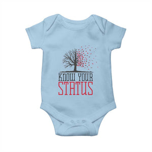 HIV Awareness Month Baby Onesie Know Your Status Prevention Support Gift TS12 Light Blue Print Your Wear