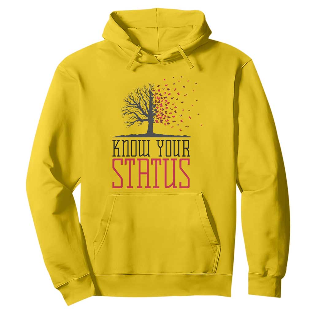 HIV Awareness Month Hoodie Know Your Status Prevention Support Gift TS12 Daisy Print Your Wear