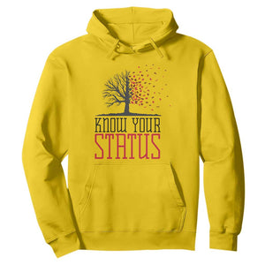 HIV Awareness Month Hoodie Know Your Status Prevention Support Gift TS12 Daisy Print Your Wear