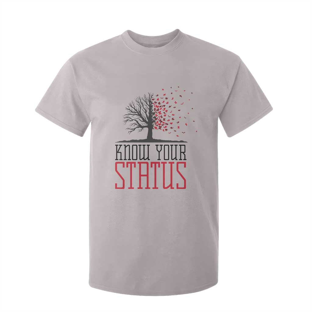 HIV Awareness Month T Shirt For Kid Know Your Status Prevention Support Gift TS12 Ice Gray Print Your Wear