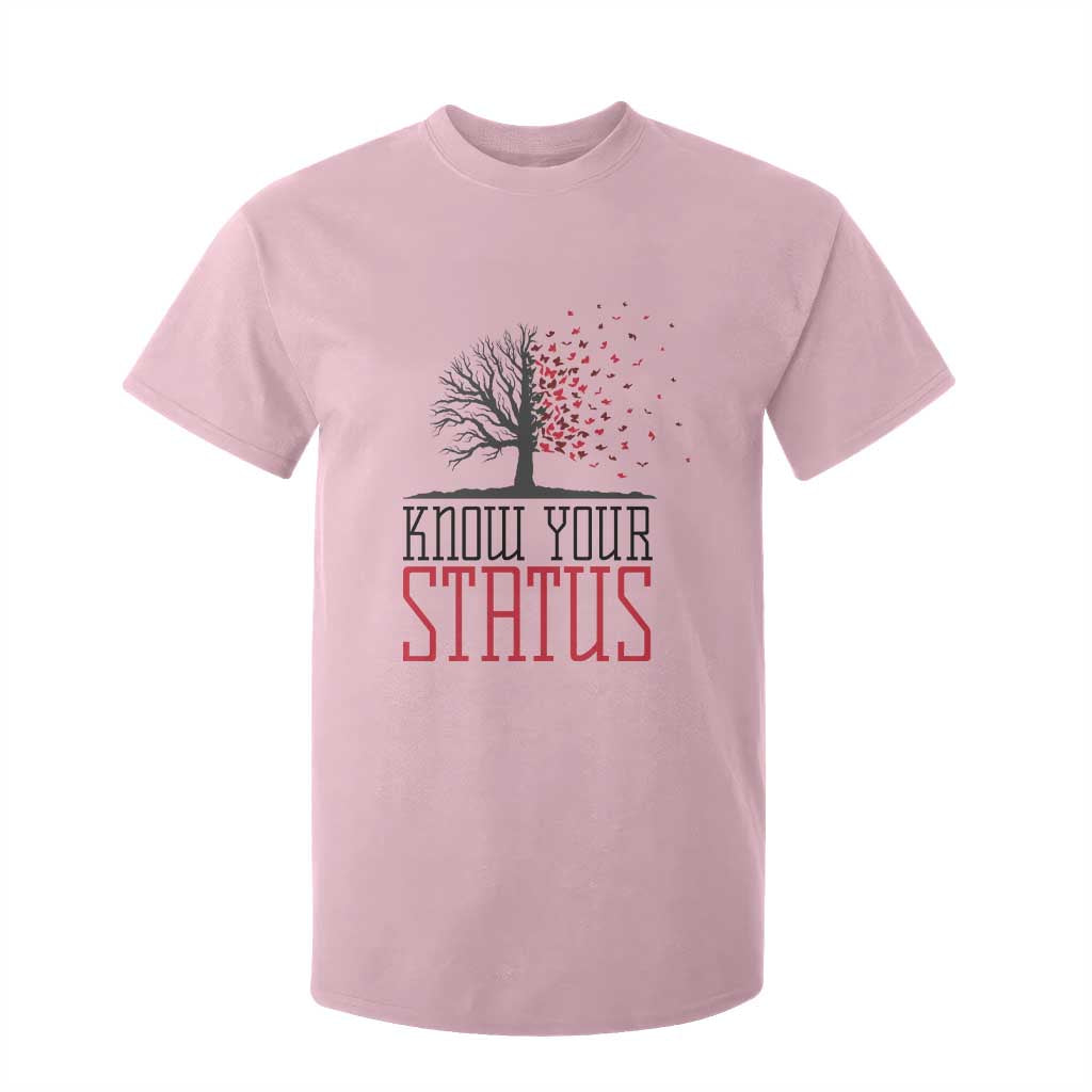 HIV Awareness Month T Shirt For Kid Know Your Status Prevention Support Gift TS12 Light Pink Print Your Wear